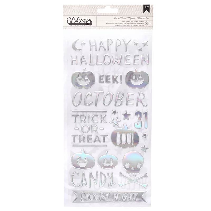 Crate Paper - Hey Pumpkin Thickers - Glossy Puffy with Holographic Foil Accents