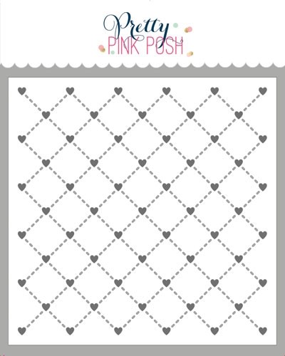 Pretty Pink Posh Layered Heart Lattice Stencil (2 layer) 