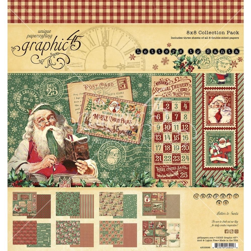 Graphic 45 Letters To Santa Collection Pack 8X8