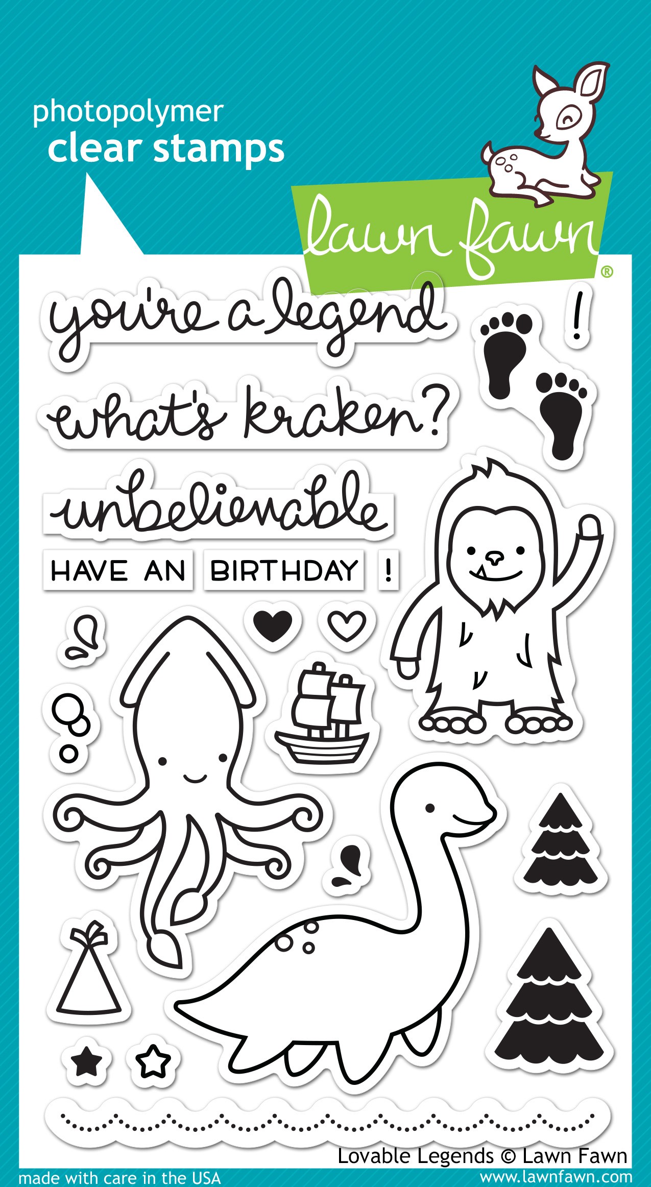 Lawn Fawn Lovable Legends clear stamps