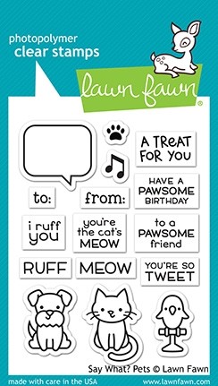 Lawn Fawn say what? pets stamp set LF1962