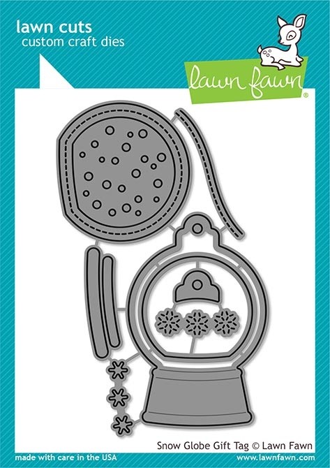 Lawn Fawn snow globe gift tag lf2056