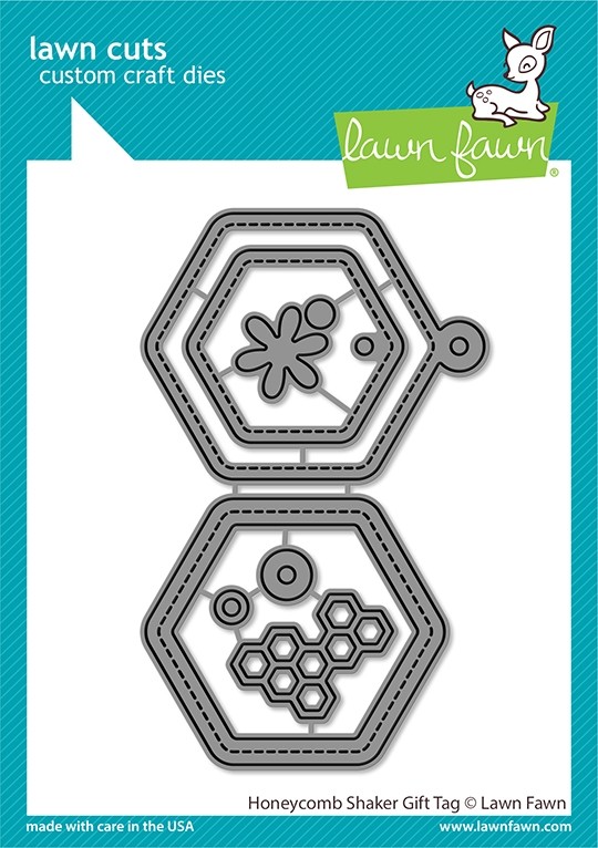 Lawn Fawn honeycomb shaker gift tag LF2926
