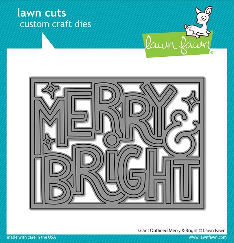 Lawn Fawn giant outlined merry & bright LF2973