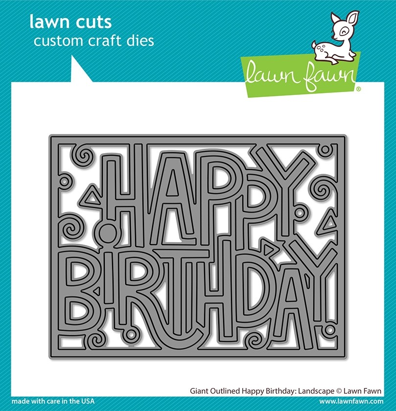 Lawn Fawn Giant Outlined Happy Birthday Landscape LF3103