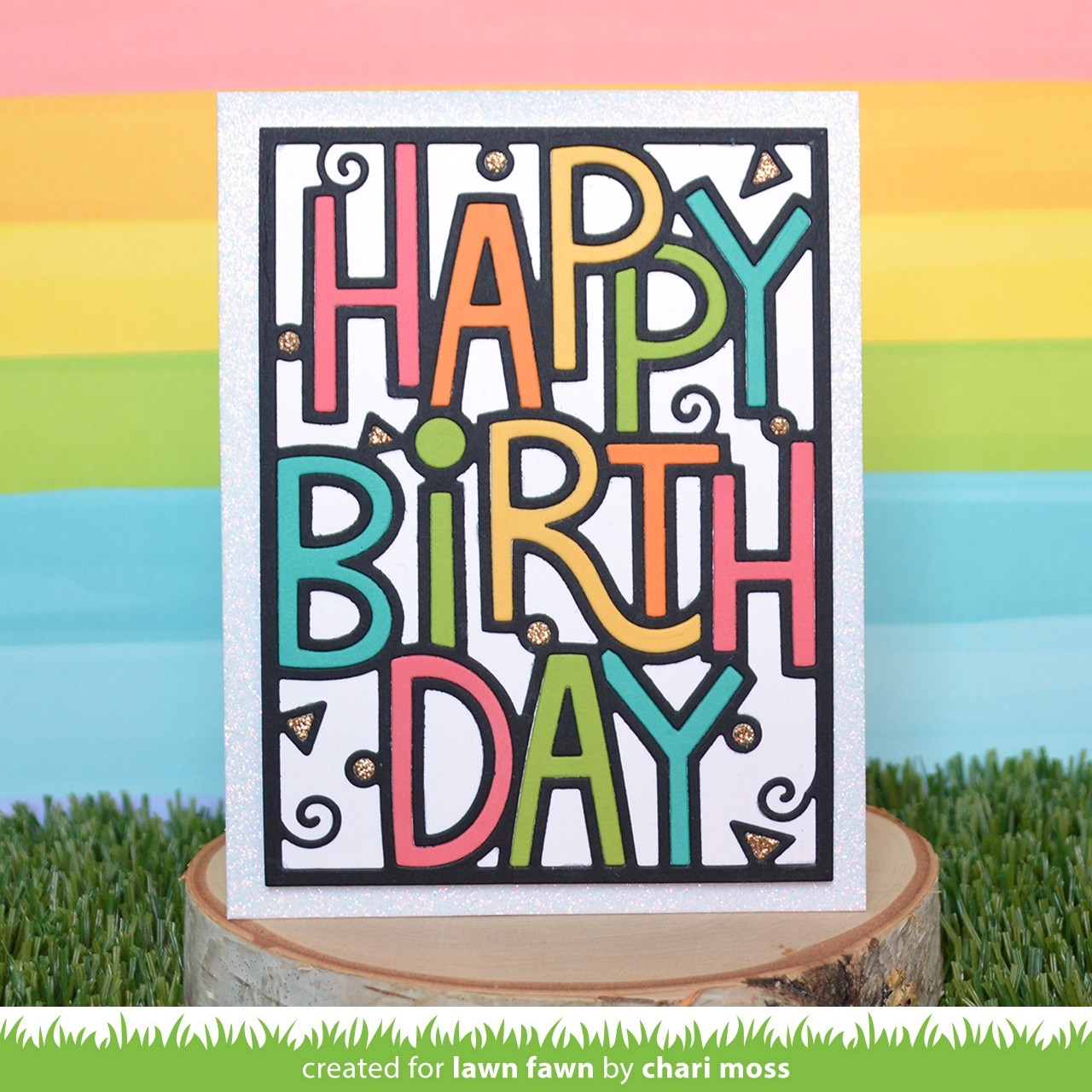 Lawn Fawn Giant Outlined Happy Birthday Portrait LF3104