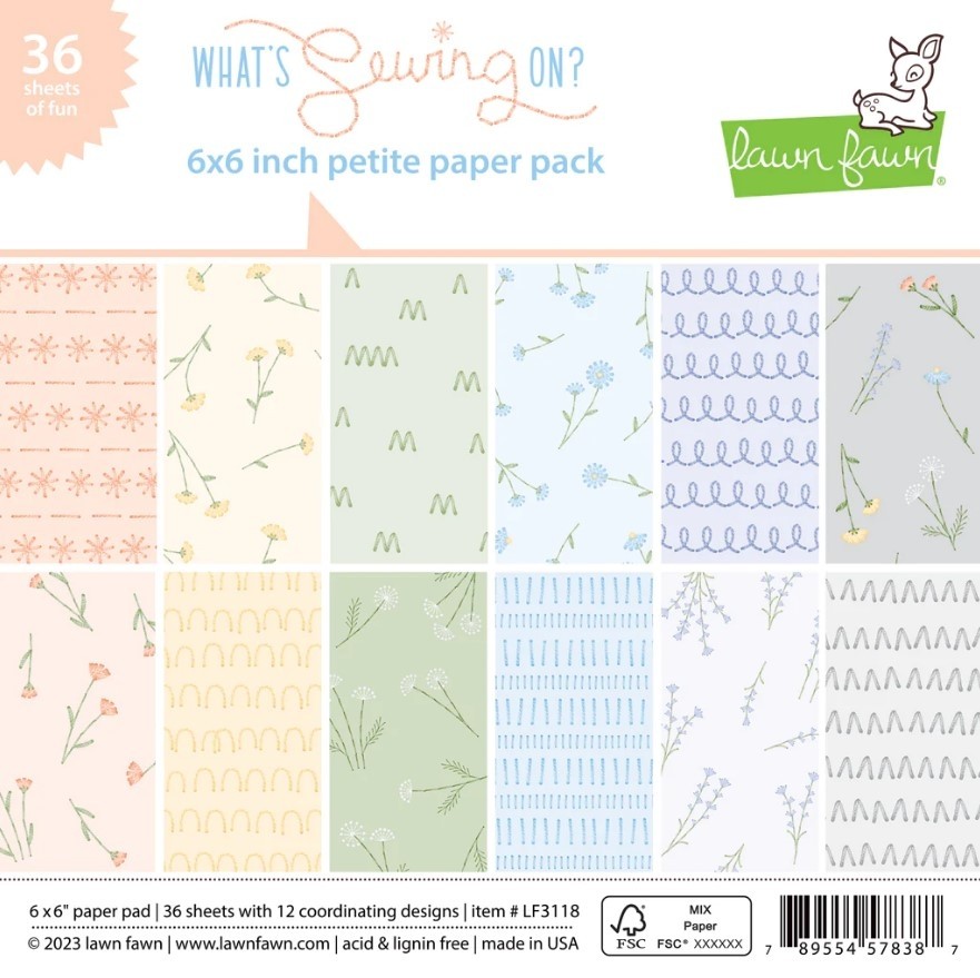 Lawn Fawn What's Sewing On? Petite Paper Pack LF3118