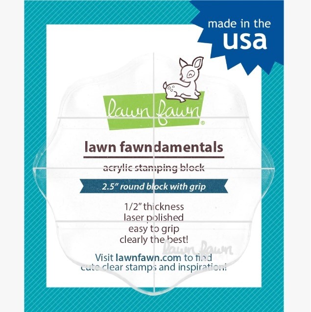 Lawn Fawn Acrylic Stamping Block W/Grid 2.5" Round