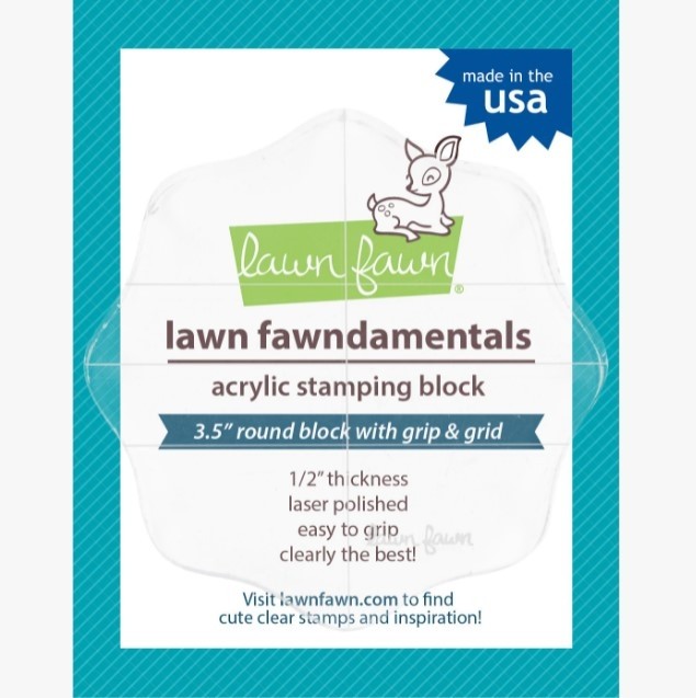 Lawn Fawn Acrylic Stamping Block W/Grid 3.5" Round