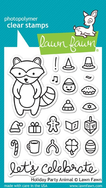 lawn fawn holiday party animal clear set