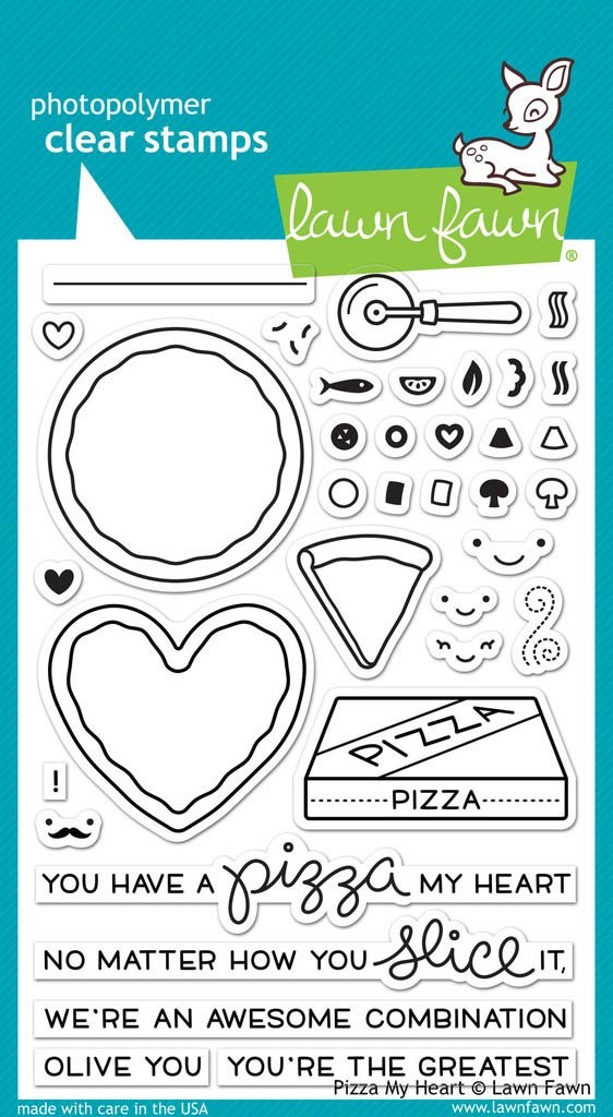Lawn Fawn Pizza My Heart Clear Stamps