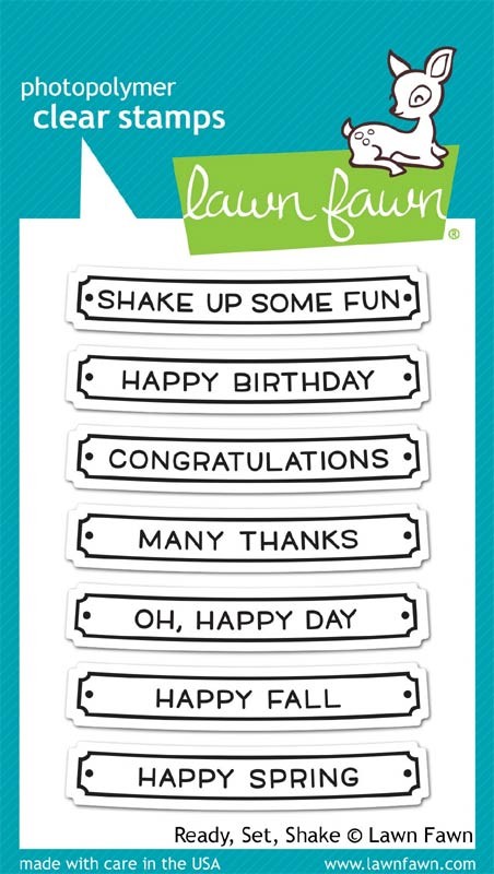 Lawn Fawn Ready, Set, Shake clear stamps