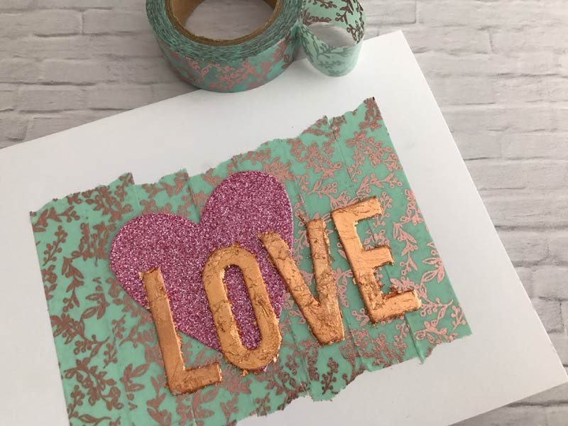 Aqua and Copper Floral Washi Tape