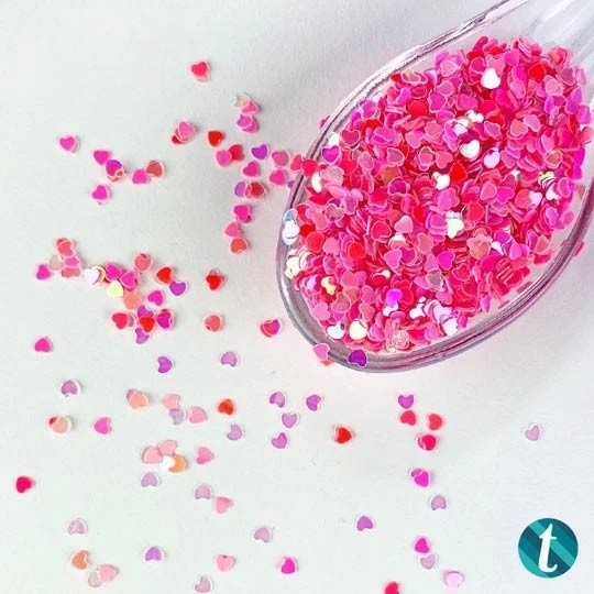 Lovely heart - Itty-bitty iridescent heart confetti mix