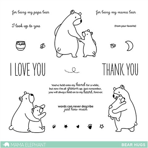 Mama Elephant Bear Hugs Clear Stamp Set