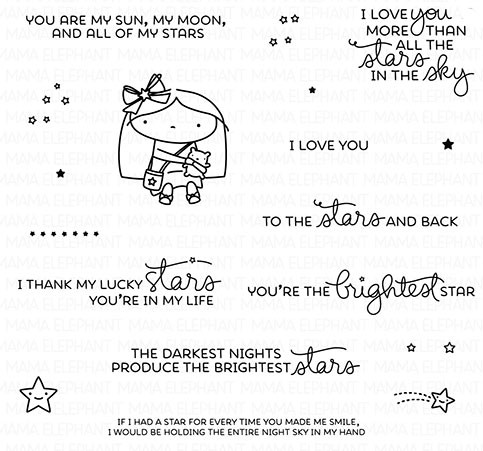 Mama Elephant Shooting Star Stamp Set