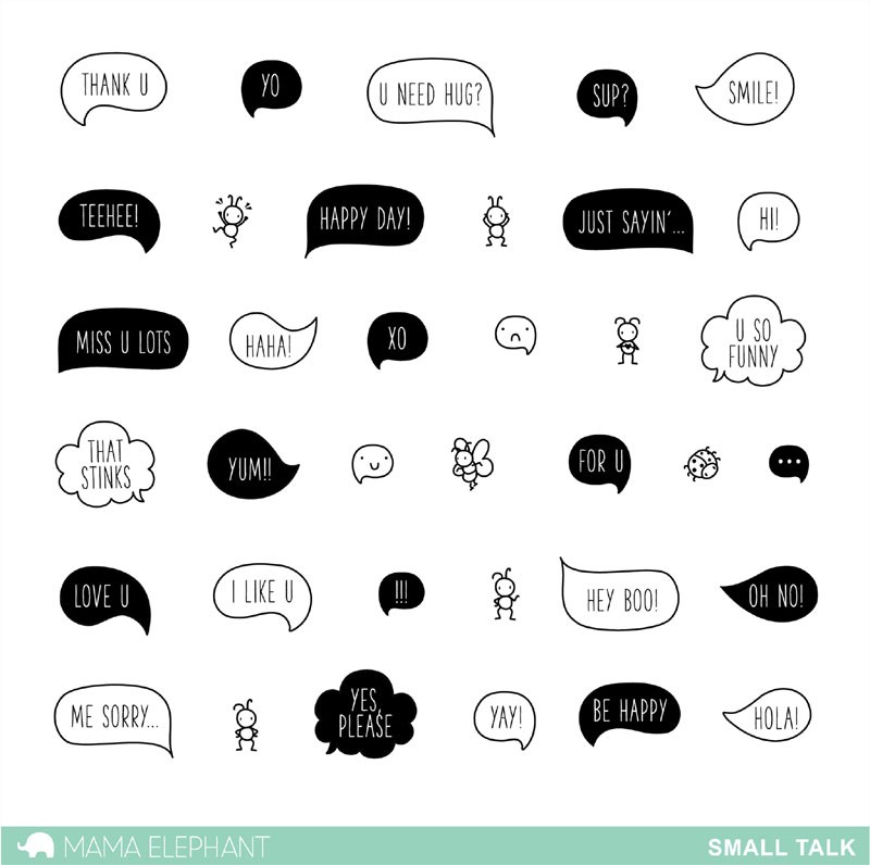 Mame Elephant Small Talk Clear Stamp Set