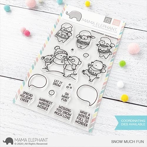 SALE - Mama Elephant Snow much fun stamp and die set