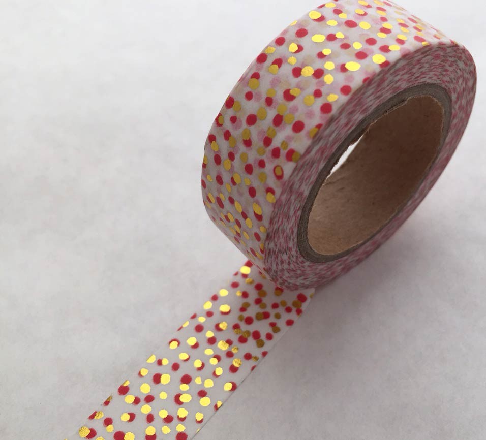 Melon with gold dots washi tape