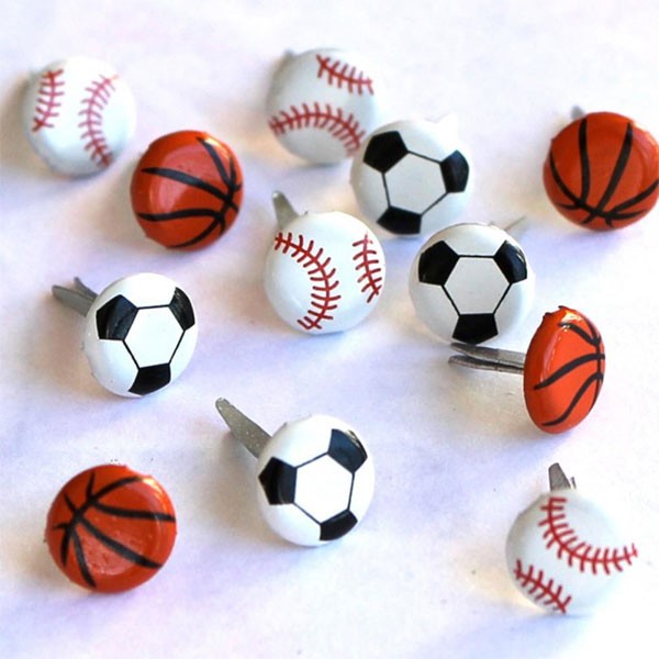 Mini sports ball brads