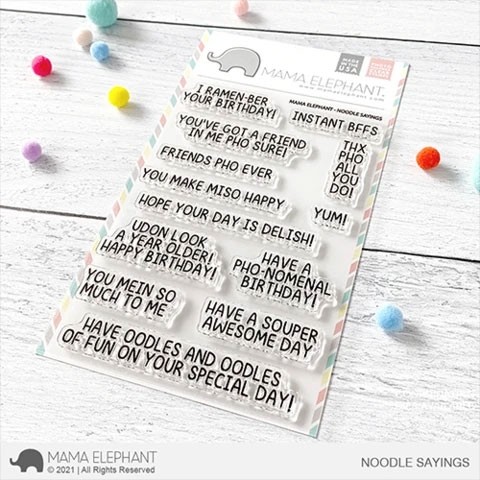 Mama Elephant Noodle Sayings Clear Stamp Set