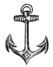 5577e - pen and ink anchor rubber stamp