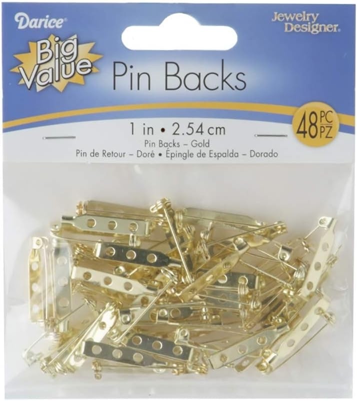 Gold 1" pin backs