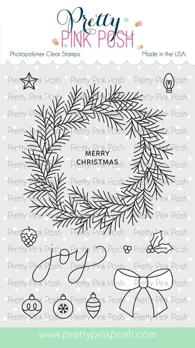 Pretty Pink Posh Pine Wreath stamp set