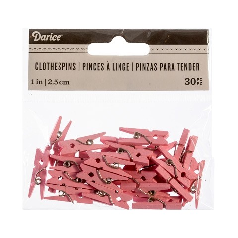 mini clothespins pink