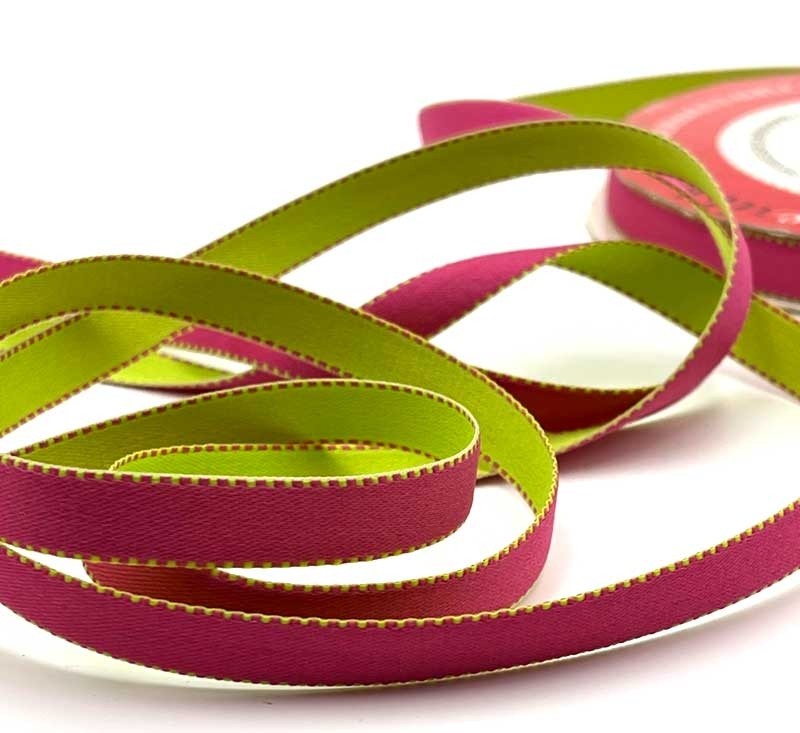 Double Sided  3/8" Stitched Edge Ribbon