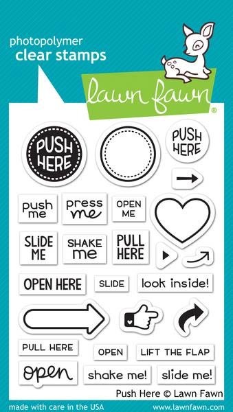 Lawn Fawn Push Here Clear Stamp Set LF1415
