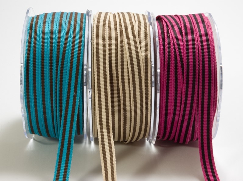 3/8 Inch Two Striped Grosgrain Ribbon