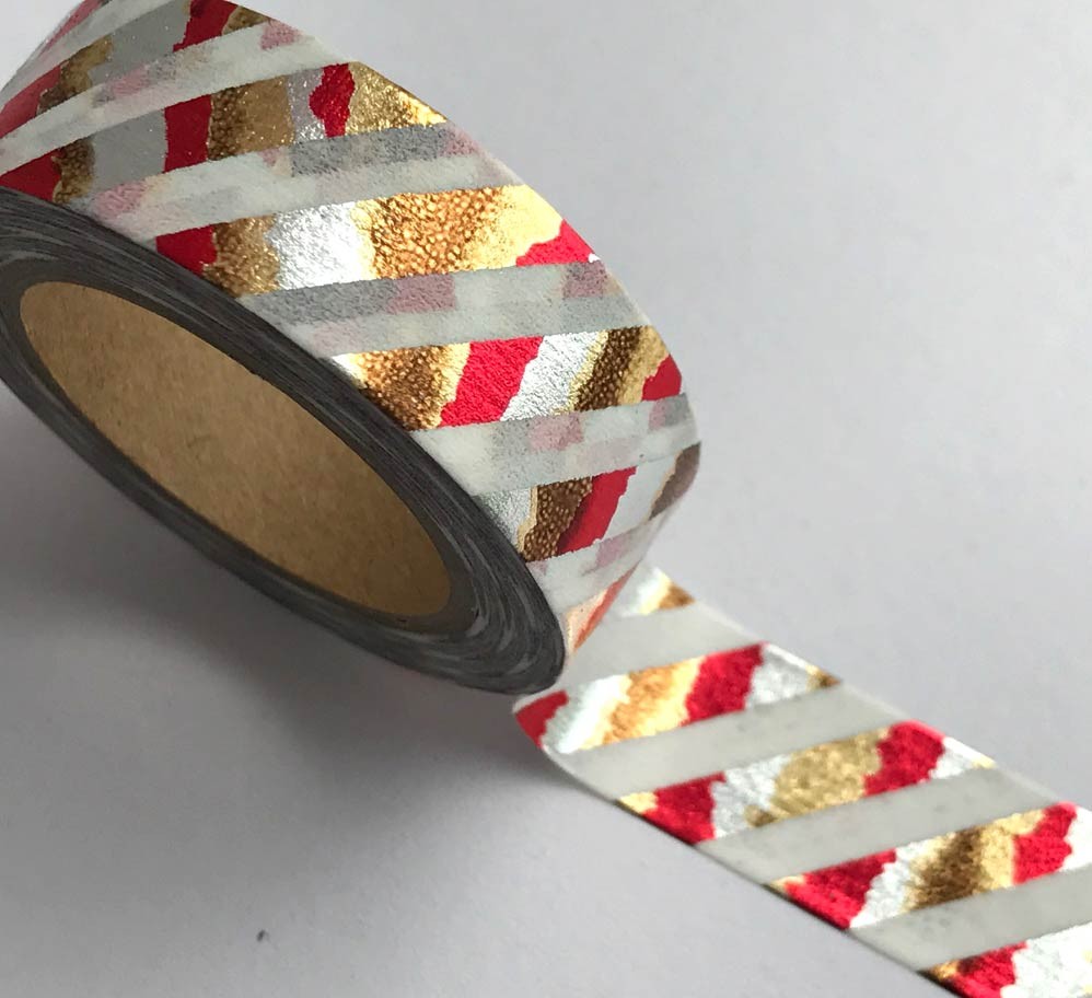 Red, Silver, Copper and Gold Washi Tape