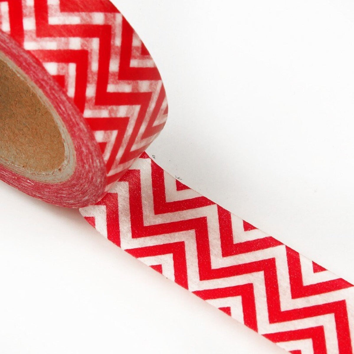 Red chevron thin striped washi tape