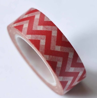 Red chevron wide striped washi tape