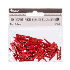 mini clothespins red