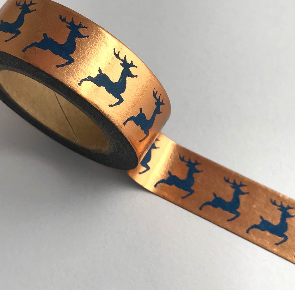 Navy Reindeer Washi Tape