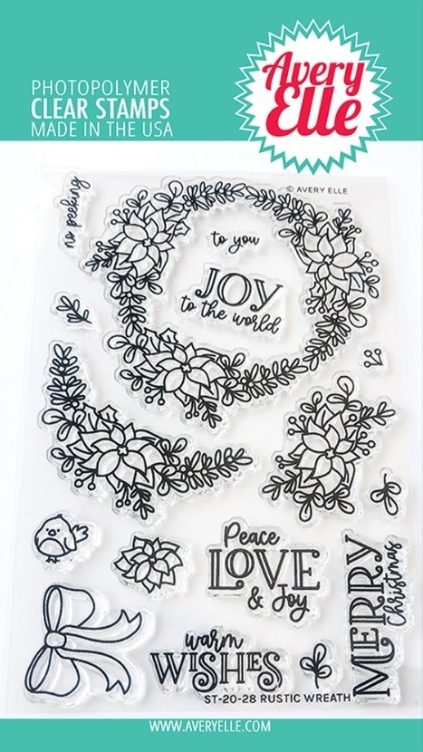 sale - Avery Elle Rustic Wreath Clear Stamps and dies