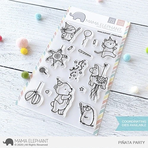 Mama Elephant Pinata Party stamp set