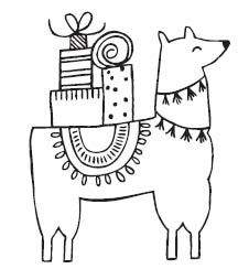 Savvy Stamps Llama Holiday 1625f