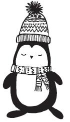 Savvy Stamps winter penguin rubber stamp 1630f