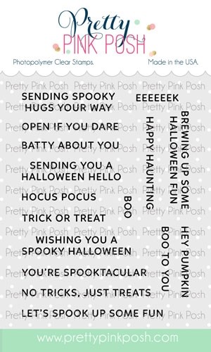 Pretty Pink Posh Sentiment Strips Halloween stamp set