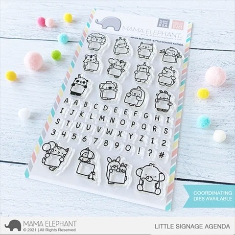 sale - Mama Elephant Little Signage Agenda Stamps and die Bundle