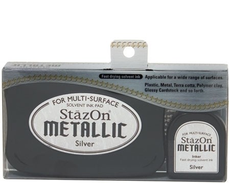 Silver StazOn Metallic Solvent Ink Kit 