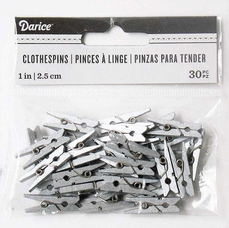 mini clothespins silver