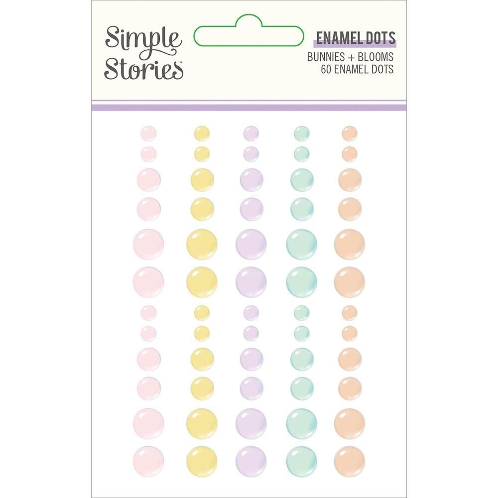 Simple Stories Bunnies & Blooms Enamel Dots Embellishments 60/Pkg