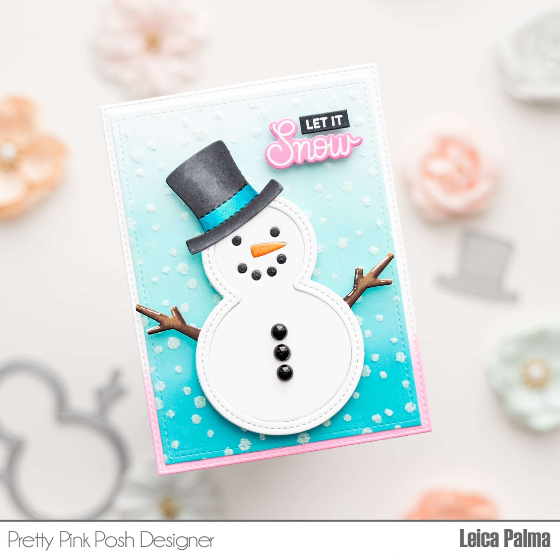 Pretty Pink Posh Snowman Shaker  Die