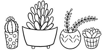 5750E - succulent shelf rubber stamp