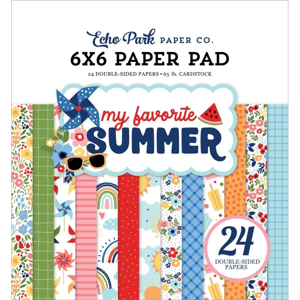 sale - Echo Park My Favorite Summer Paper Pad 6"X6"