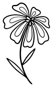 5742F - sunny flower rubber stamp